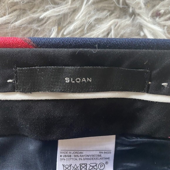 Banana Republic Sloan Ankle Pants Trouser Floral Blue Red Womens Size 8S Short - Picture 7 of 14